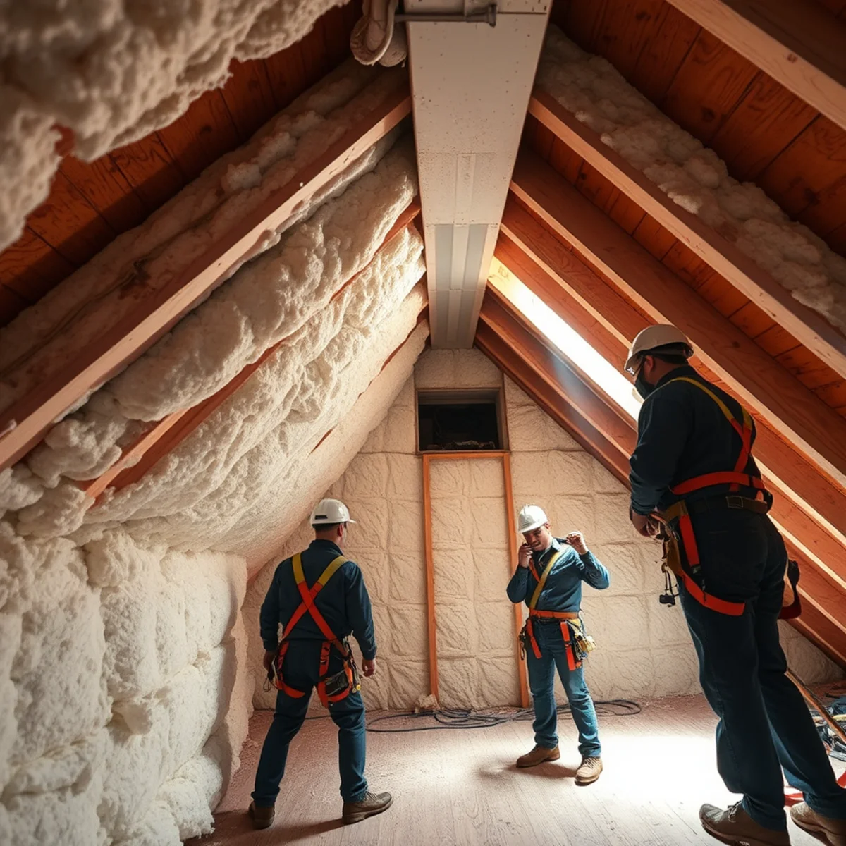 Attic soffit baffle and insulation detail at the eave of a Harrisburg, PA home