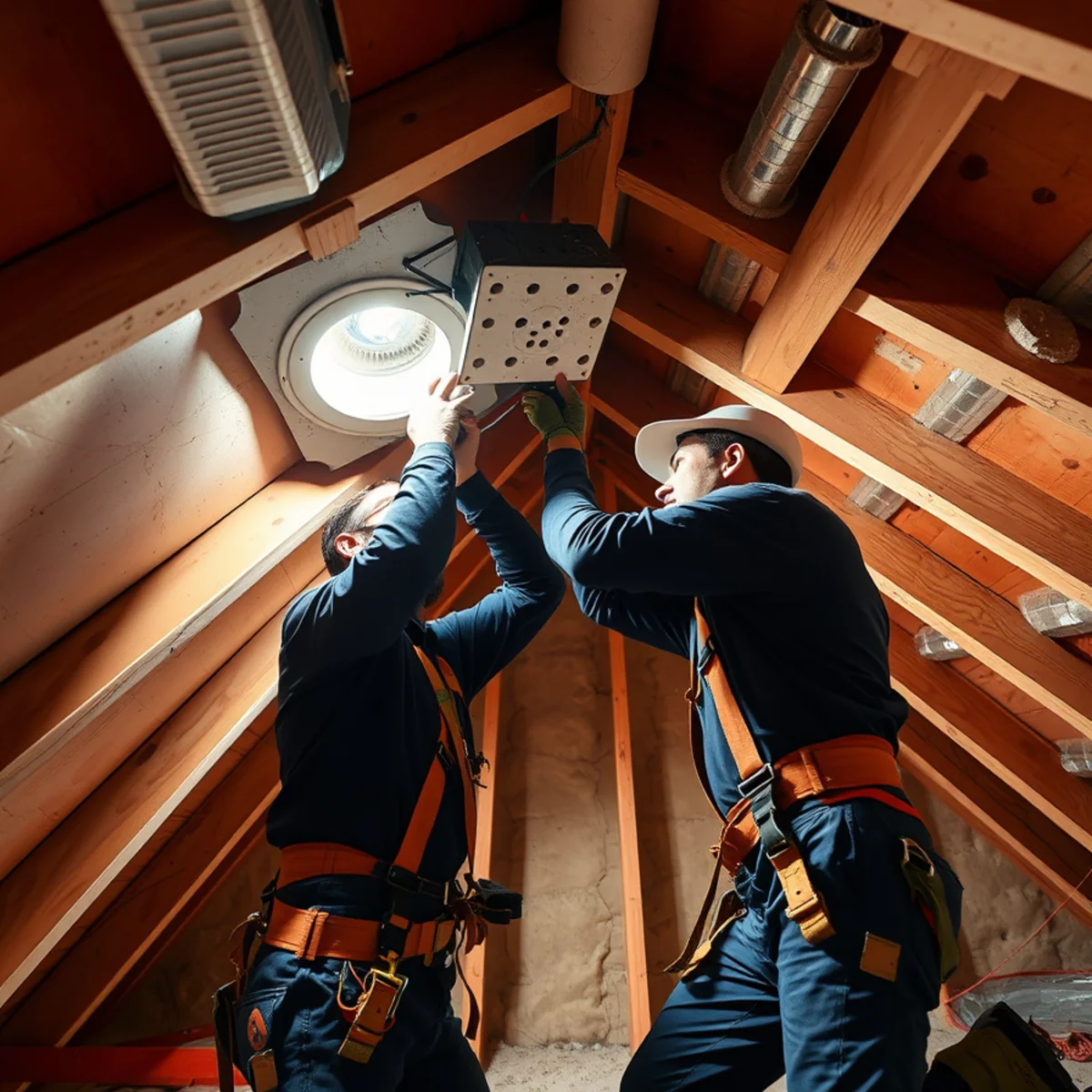 Attic air sealing and insulation work to prevent ice dams in a Harrisburg, PA home
