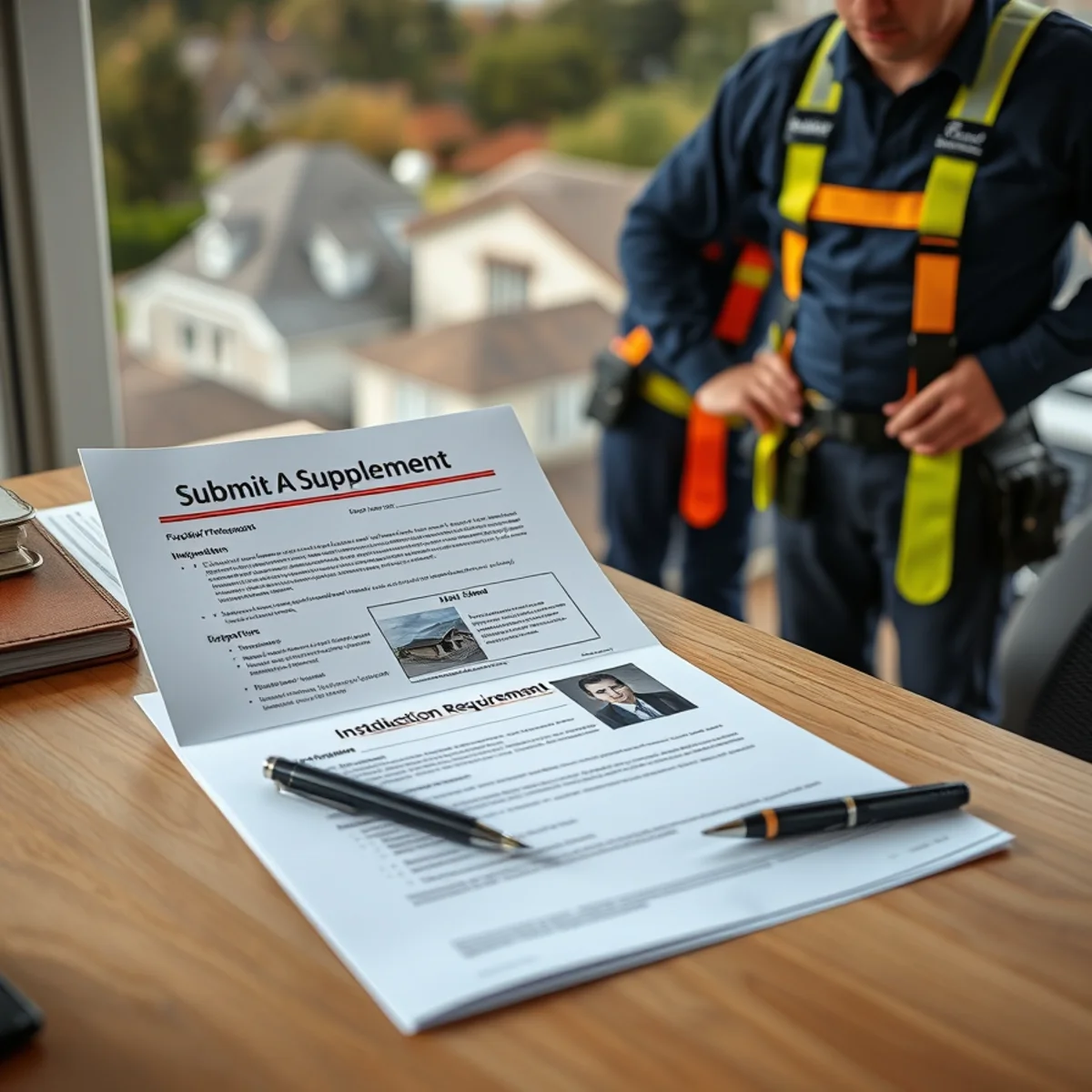 Documented supplement request being prepared for a short roof insurance scope