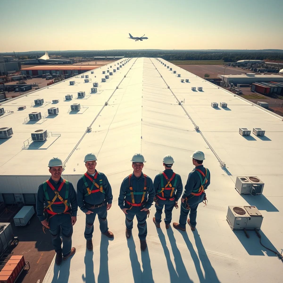 Large TPO warehouse roof near Harrisburg International Airport in Lower Swatara Township, PA