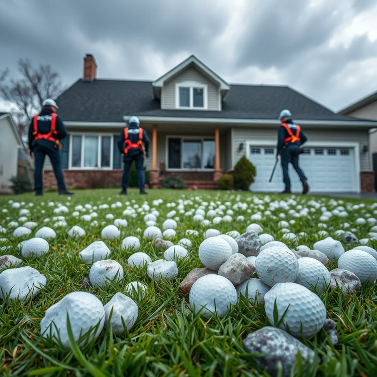 Hail bruising and granule loss marked during a roof inspection in Harrisburg, PA