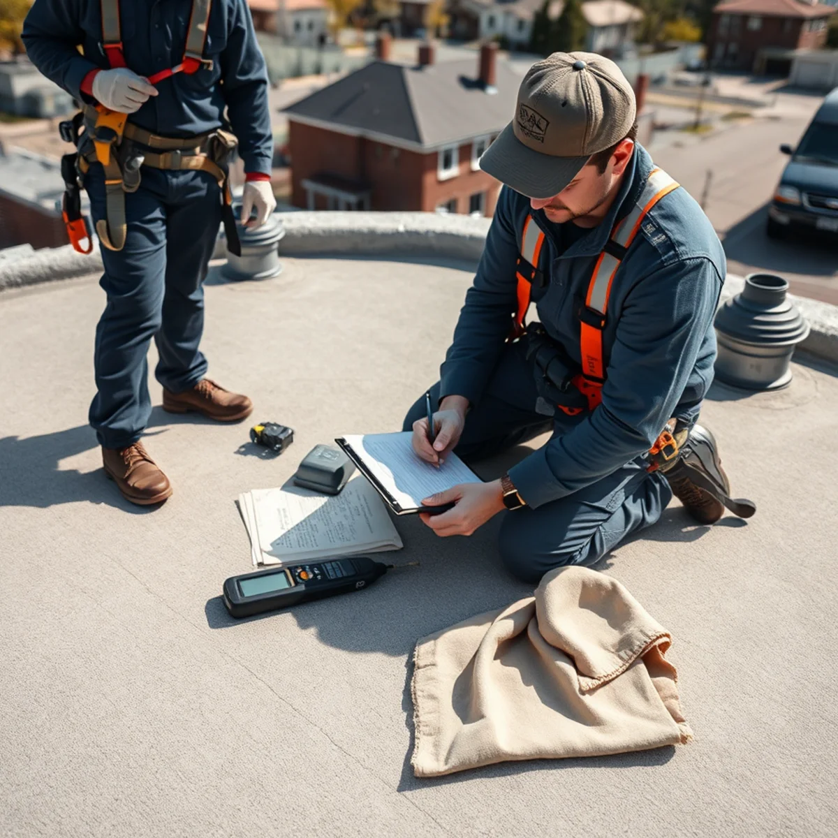 Pre-purchase roof survey underway on a mixed-use building in SoMa, Harrisburg, PA