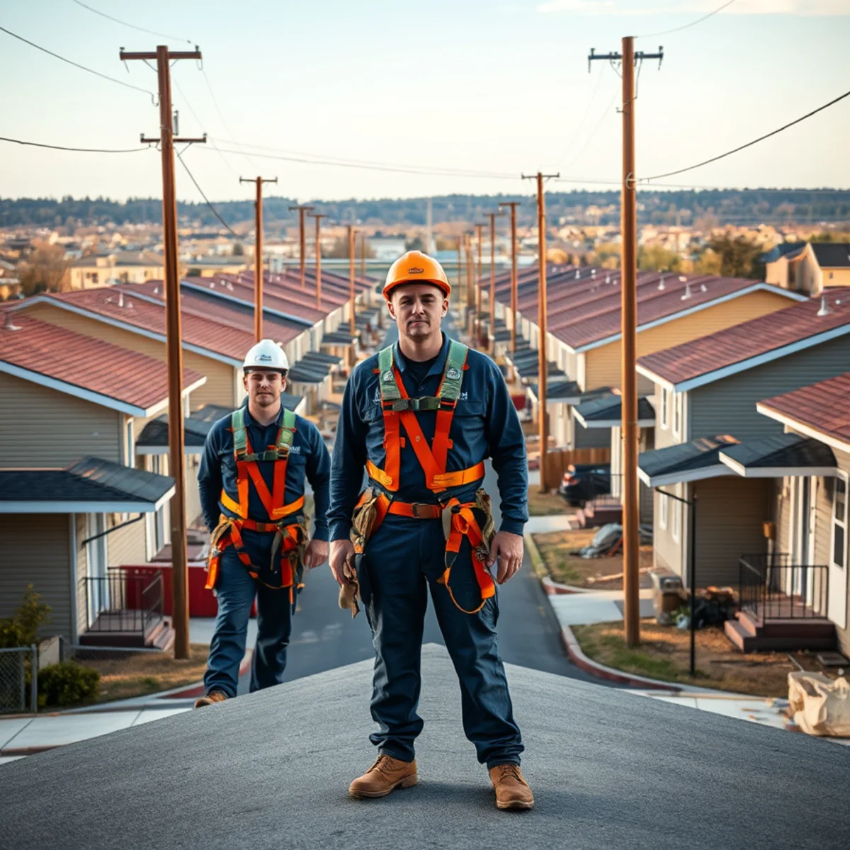 Workers' rowhomes with flat roofs in South Harrisburg, PA