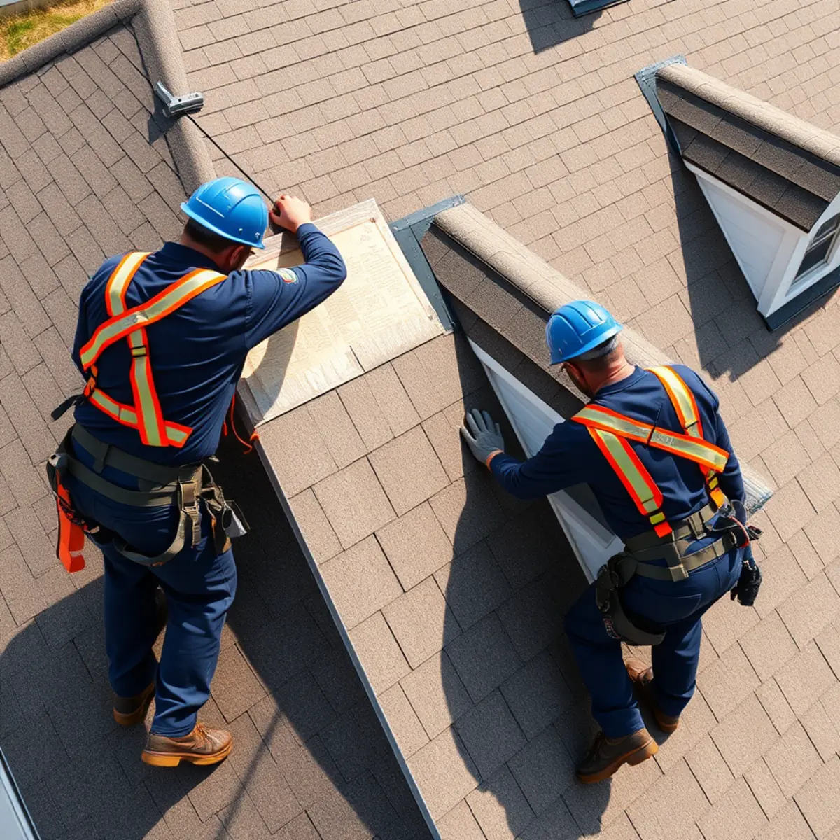 Pitch transition and valley detail on a large modern roof in Hampden Township, PA