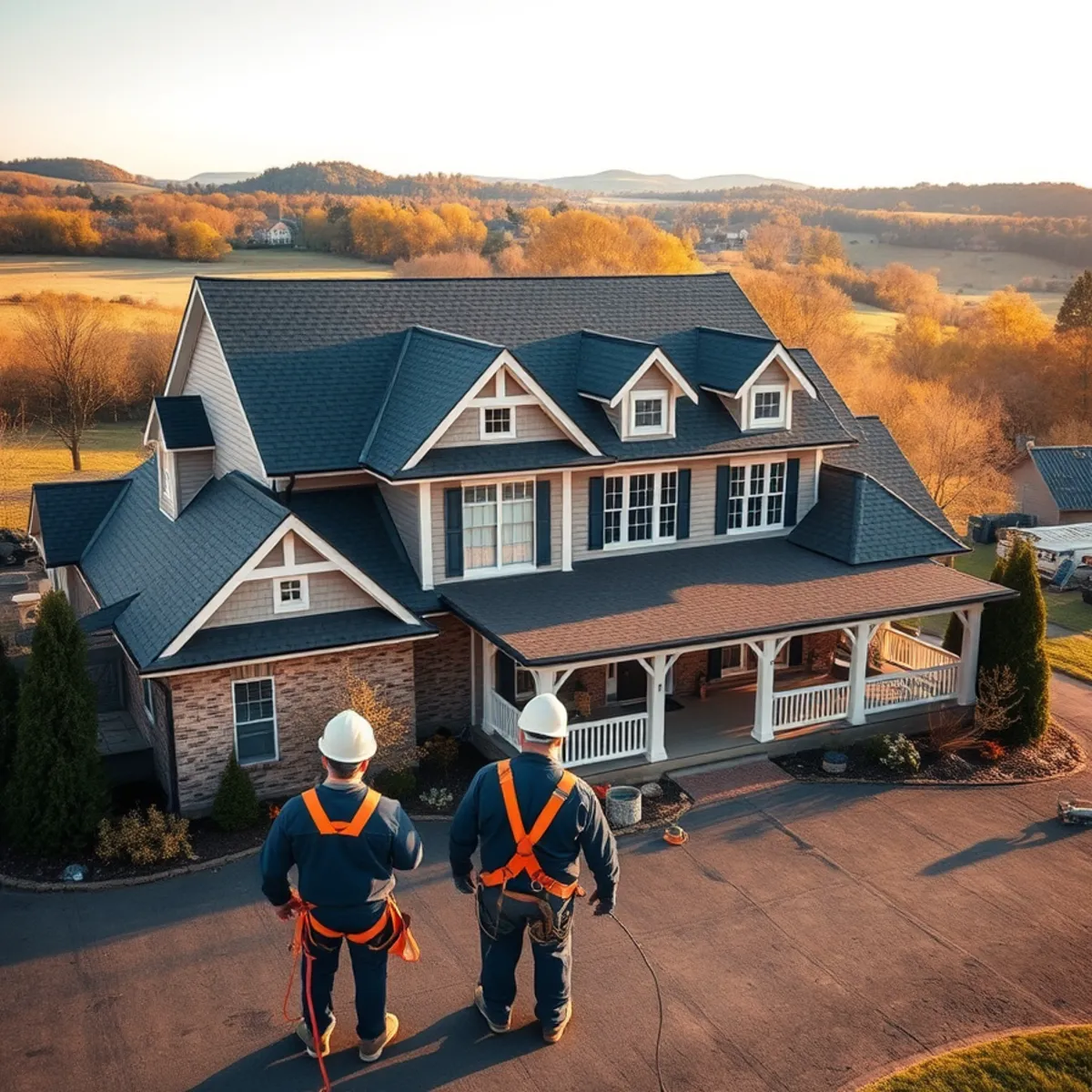 Large home with a new architectural shingle roof in Hershey, PA