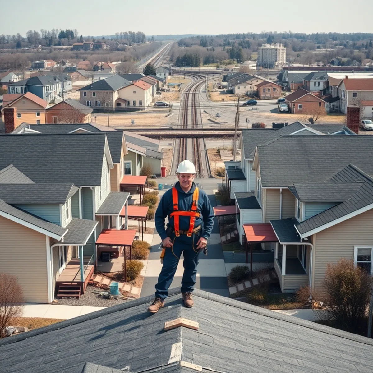 Older river borough homes with new roofs in Highspire, PA