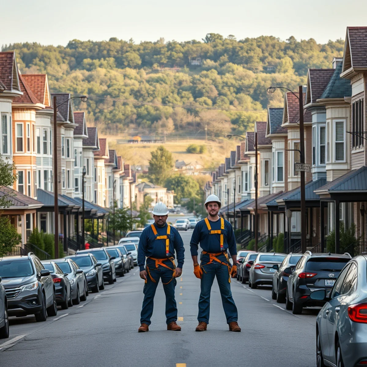 Older borough homes with new roofs in Lemoyne, PA below Negley Park