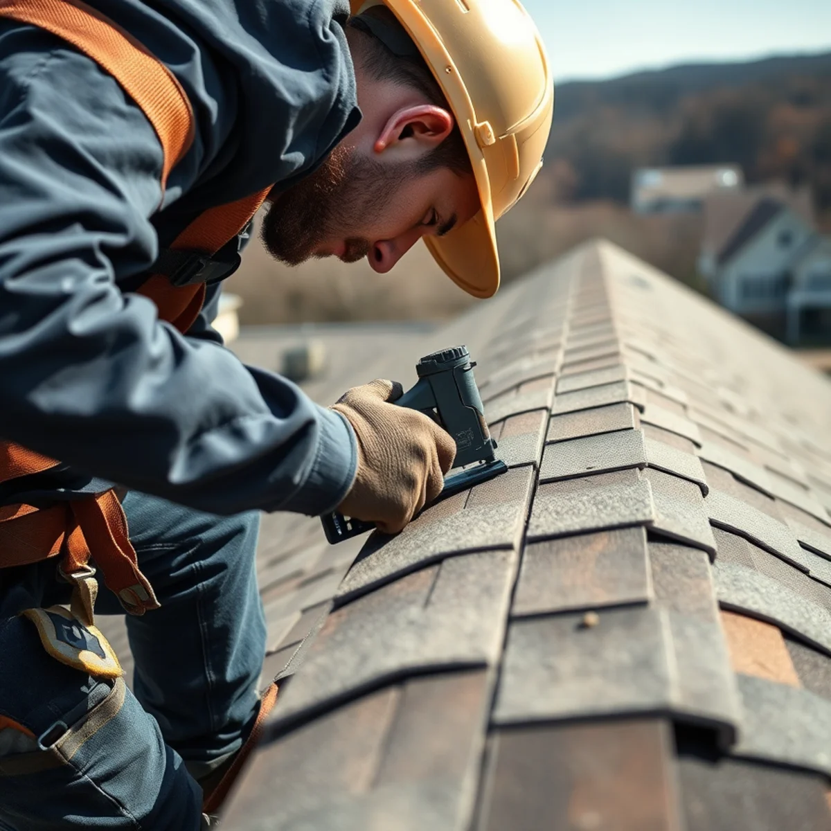 High-wind rated ridge cap installed on an exposed river-gap roof in Marysville, PA