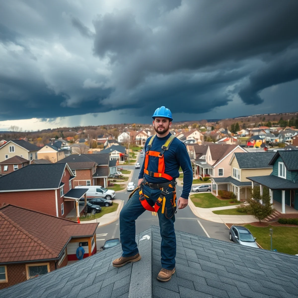 Home with storm damage roof repair underway in Palmyra, PA