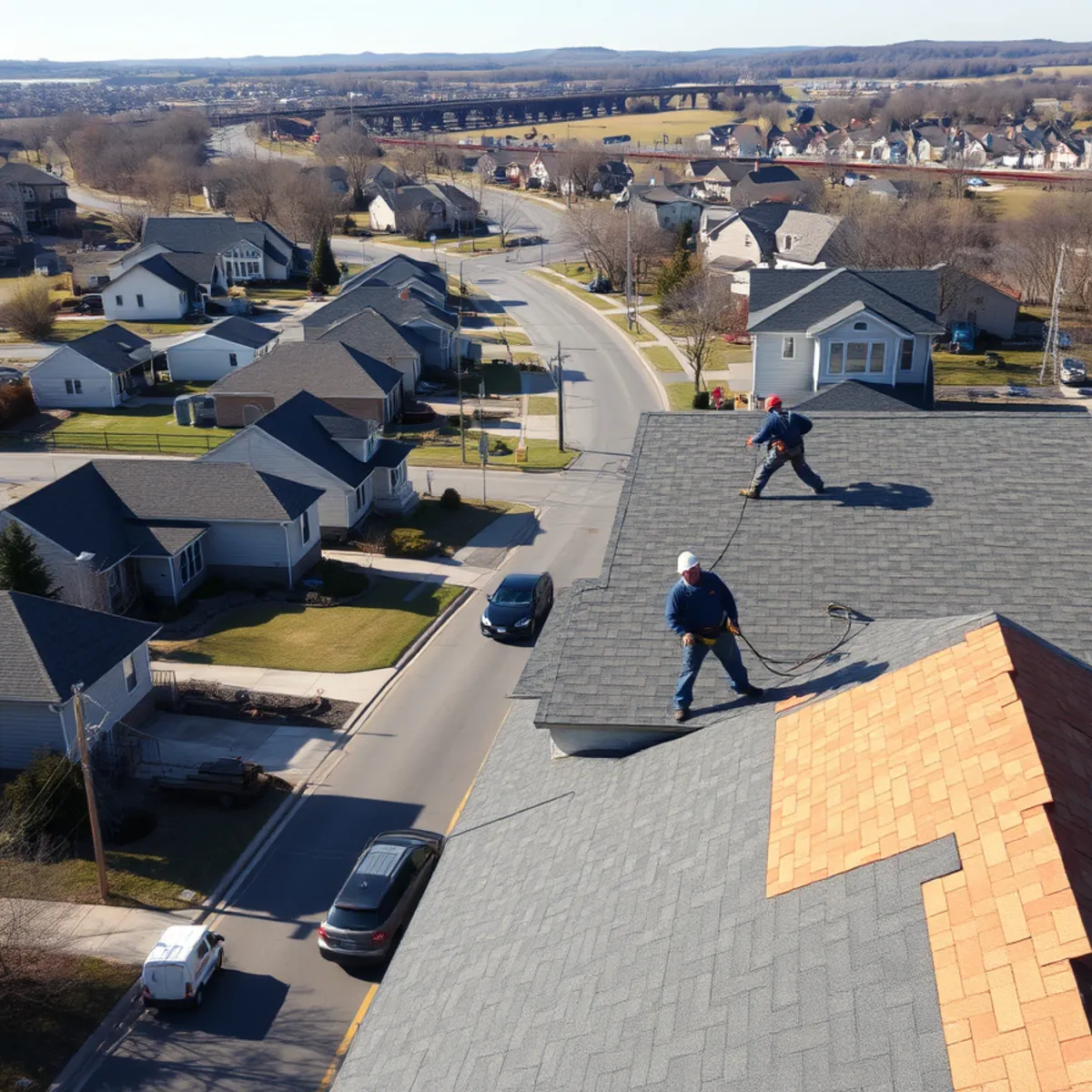 Suburban home with new architectural shingles in Susquehanna Township, PA