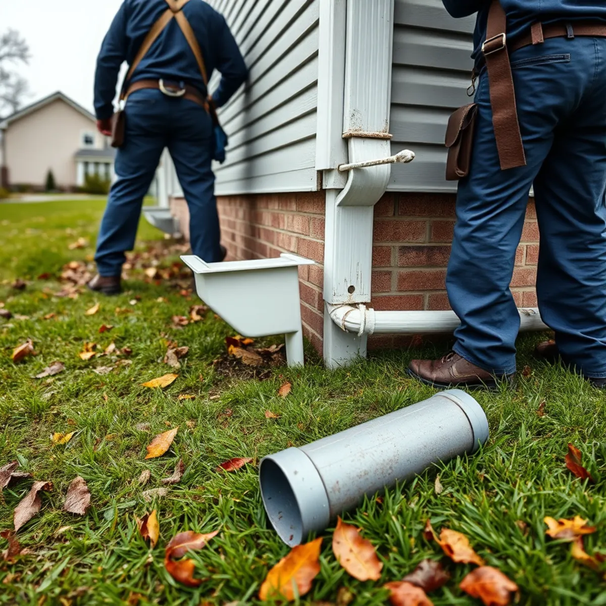 3x4 downspout sized to carry peak flow on a river-plain home in West Fairview, PA
