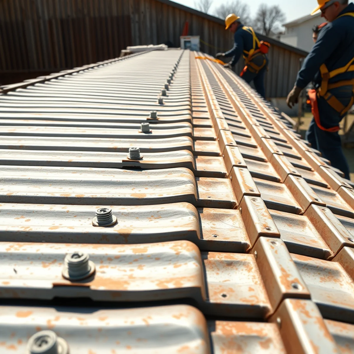 Exposed-fastener metal roof on a bank barn in West Hanover Township, PA
